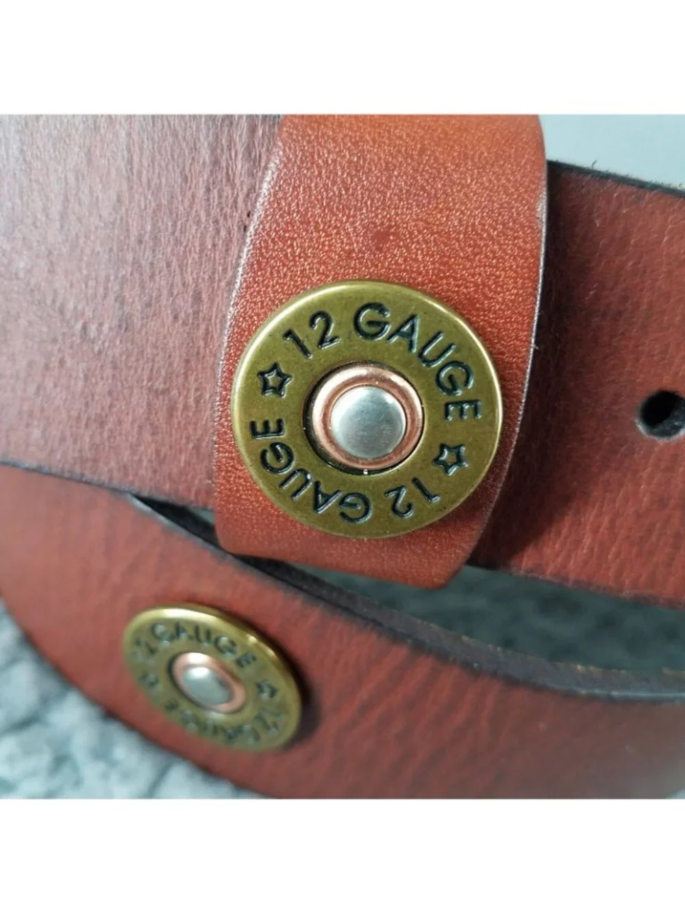 Nocona 12 Gauge Leather Belt Adult 38 Brown Gold Shotgun Shell Western Golf Mens